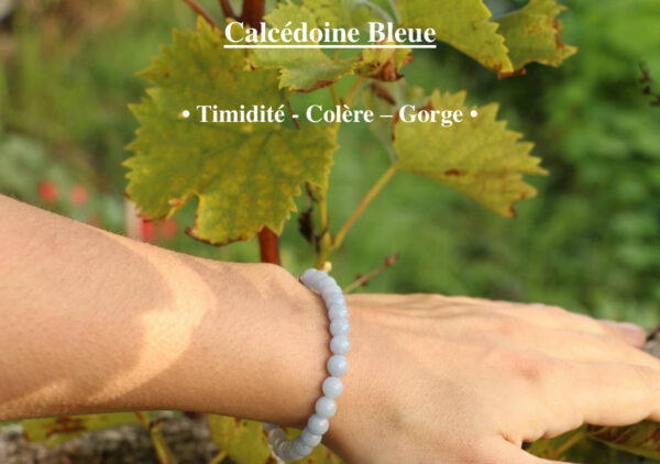 Bracelet en Calcédoine bleue