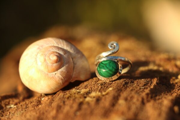 Bague en Malachite réglable – Image 4