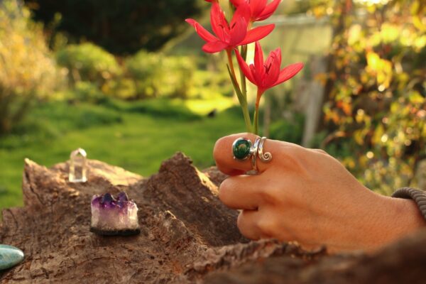 Bague en Malachite réglable – Image 5