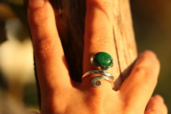 Bague en Malachite réglable – Image 6