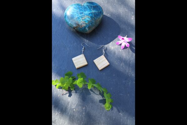 Boucles d'oreilles en Frêne