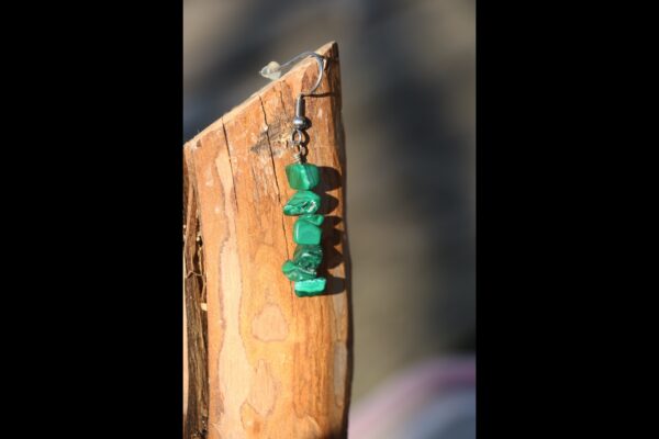 Boucles d'oreilles en Malachite baroque – Image 3