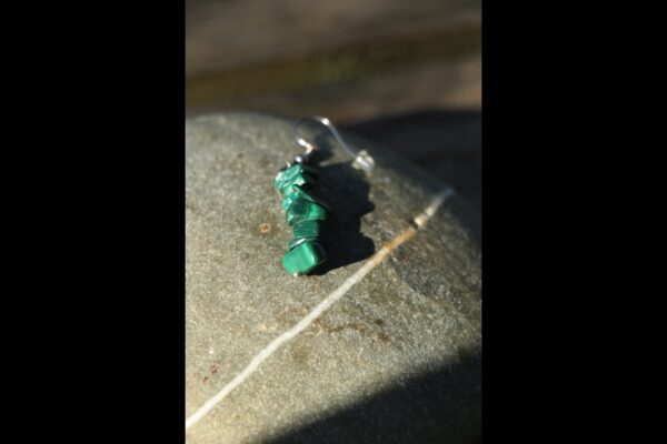 Boucles d'oreilles en Malachite baroque – Image 2