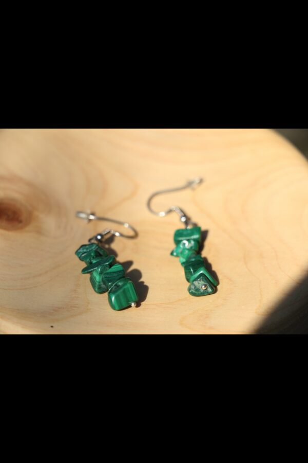 Boucles d'oreilles en Malachite baroque – Image 6