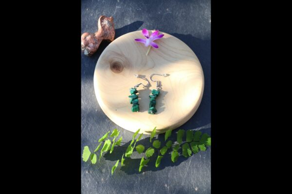 Boucles d'oreilles en Malachite baroque – Image 4