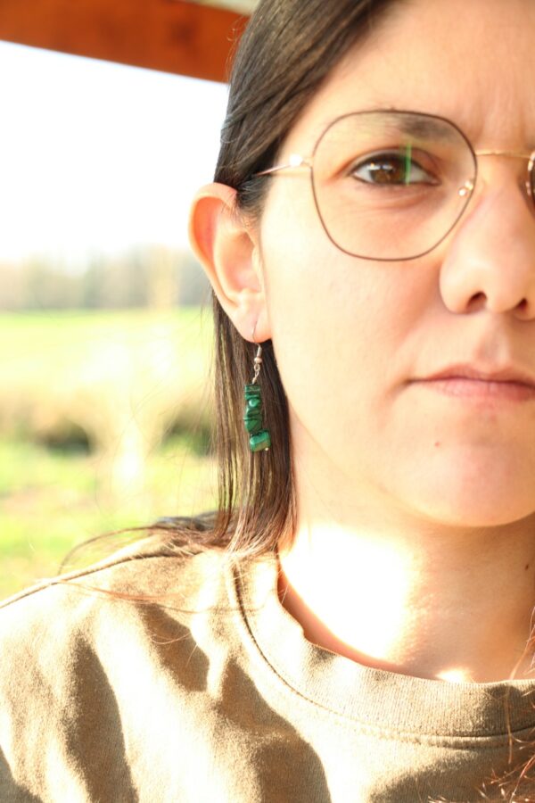 Boucles d'oreilles en Malachite baroque – Image 5