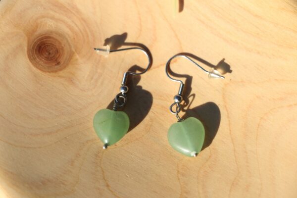 Boucles d'oreilles coeur Aventurine