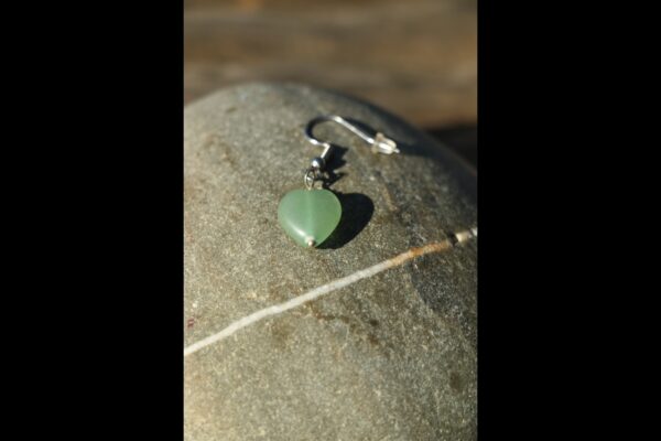 Boucles d'oreilles coeur Aventurine – Image 3