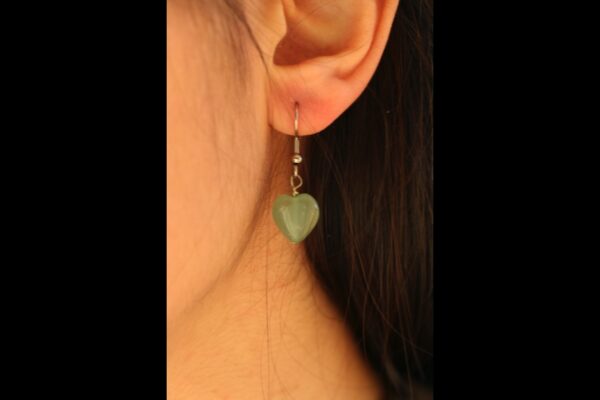 Boucles d'oreilles coeur Aventurine – Image 2