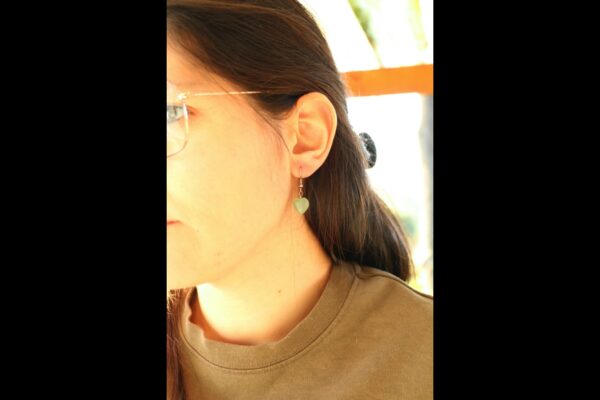 Boucles d'oreilles coeur Aventurine – Image 5