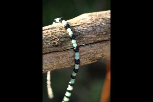 Bracelet de cheville en Amazonite et en Obsidienne – Image 4