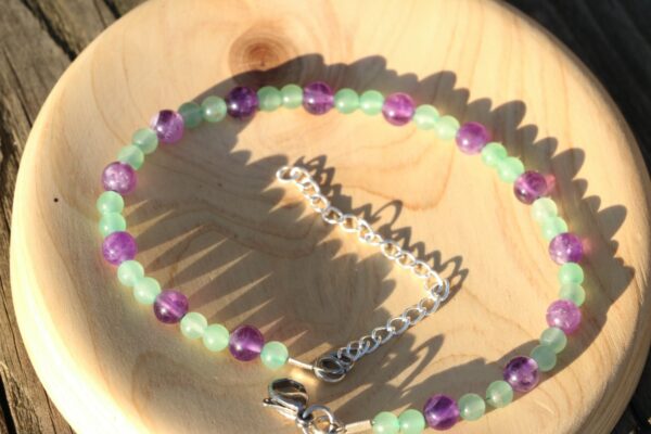 Bracelet de cheville en Aventurine et Améthyste – Image 4