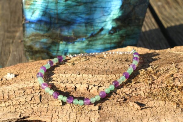 Bracelet de cheville en Aventurine et Améthyste – Image 3