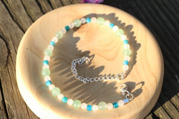 Bracelet en Aventurine, Quartz rose et Apatite – Image 4