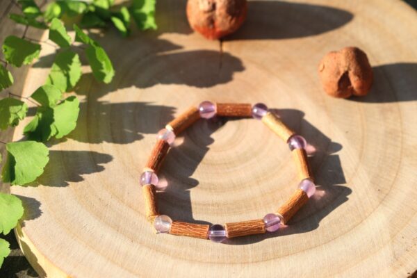 Bracelet enfant en Noisetier et Améthyste – Image 3