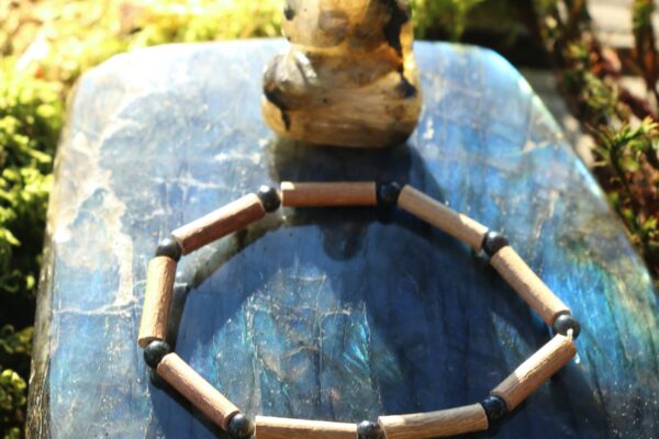 Bracelet Noisetier et Obsidienne – Image 3