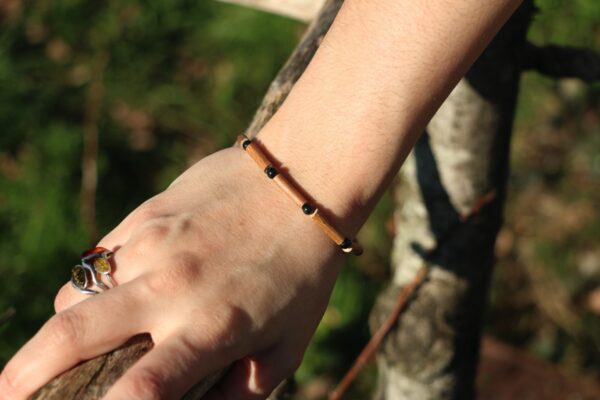 Bracelet Noisetier et Obsidienne – Image 4