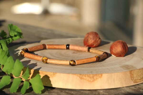 Bracelet en Noisetier et Oeil de tigre – Image 3
