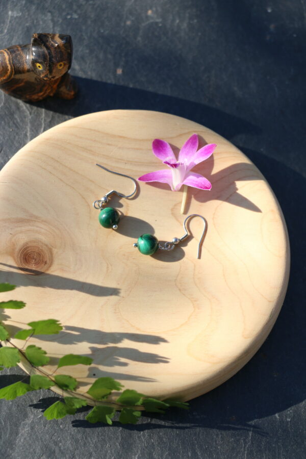 Boucles d'oreilles en Malachite