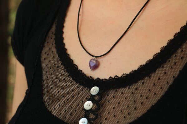 Pendentif coeur en Améthyste
