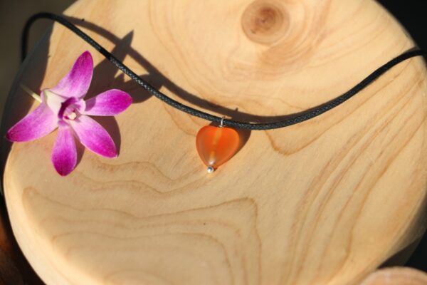 Pendentif coeur en Cornaline