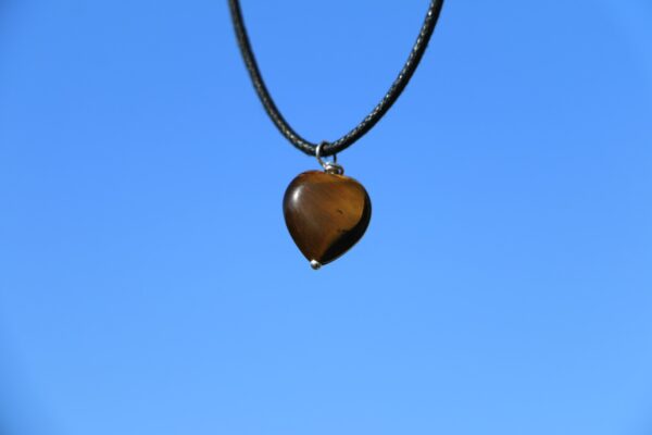 Pendentif coeur en Oeil de tigre – Image 3
