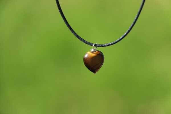 Pendentif coeur en Oeil de tigre – Image 6