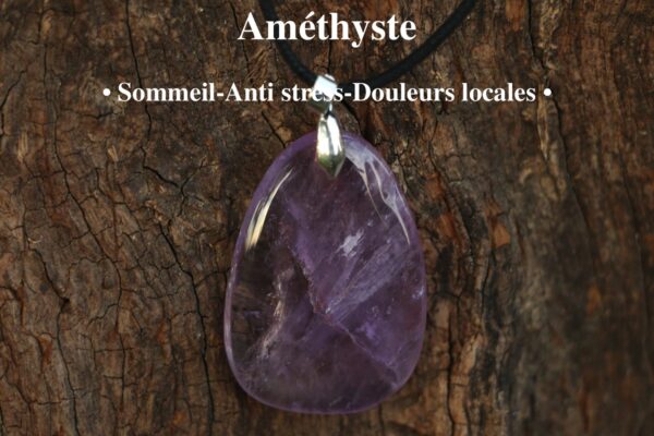 Pendentif en Améthyste plate