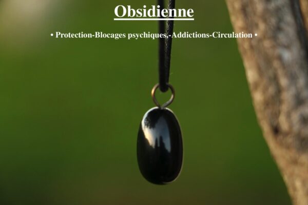 Pendentif en obsidienne
